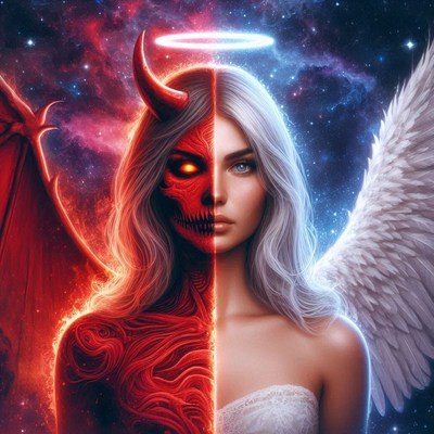 Angel and devil woman
