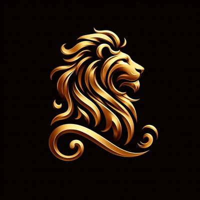 Golden lion crest design