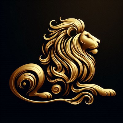Golden lion illustration