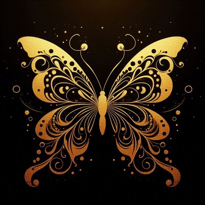 Golden butterfly design