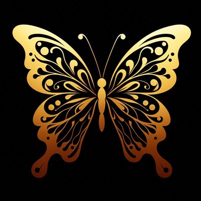 Golden butterfly illustration