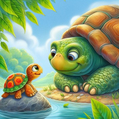 Turtle friends by the river