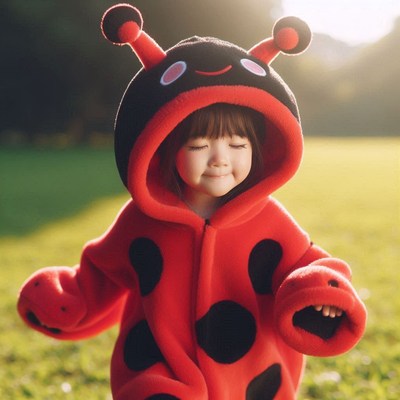 Little girl in ladybug costume