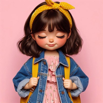 Cute girl with yellow headband