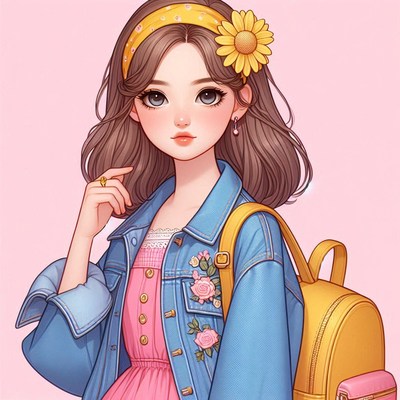 Anime girl with yellow backpack