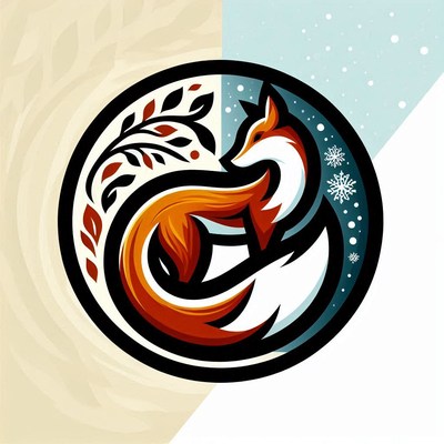 Fox in winter circle design