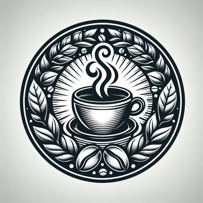 Coffee cup with steam and leaves