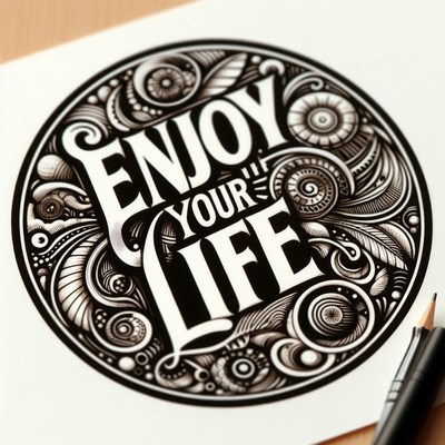 Enjoy your life hand-lettered design