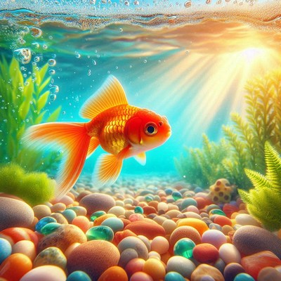 Goldfish swimming in aquarium