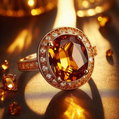 Gold ring with topaz gemstone