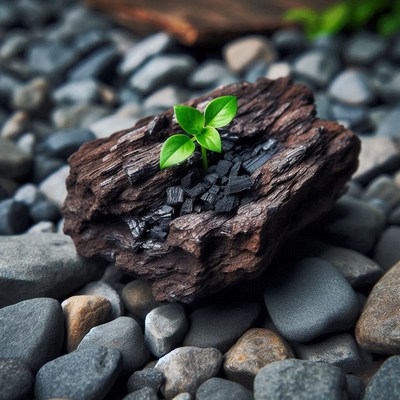 New life on charcoal rock