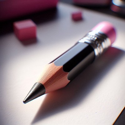 Black pencil on white paper