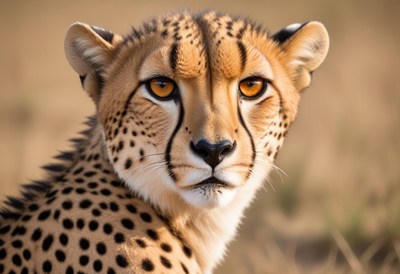 Cheetah portrait in african grassland