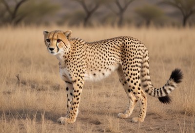 Cheetah standing in grassland