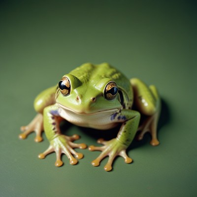 Green frog portrait