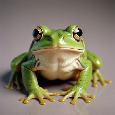 Green tree frog portrait