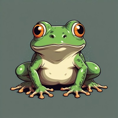 Cartoon green frog illustration