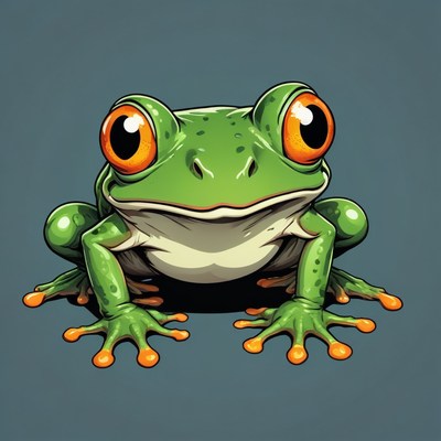 Green frog illustration