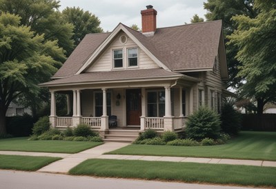 Suburban house with front porch