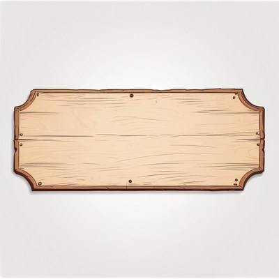 Blank wooden sign with shadow