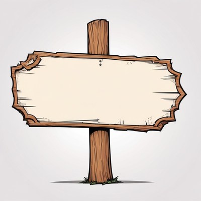 Wooden signpost illustration