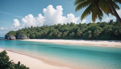 Tropical beach and lagoon in the philippines