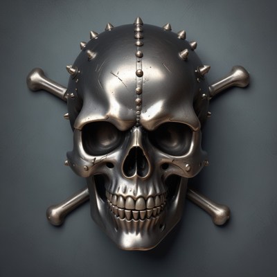 Metal skull with crossbones