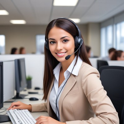 Customer service representative at work