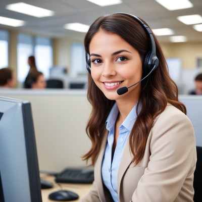 Customer service representative in office
