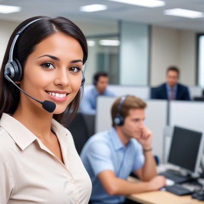 Customer service representative in office