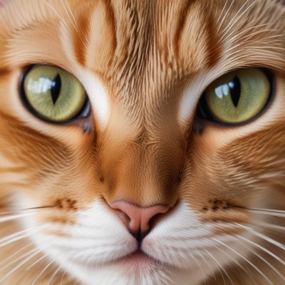 Close-up of a ginger cat's face