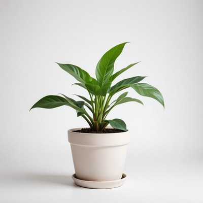 Peace lily plant in white pot