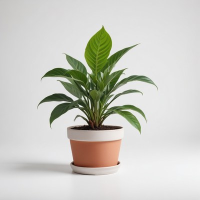 Peace lily in terracotta pot