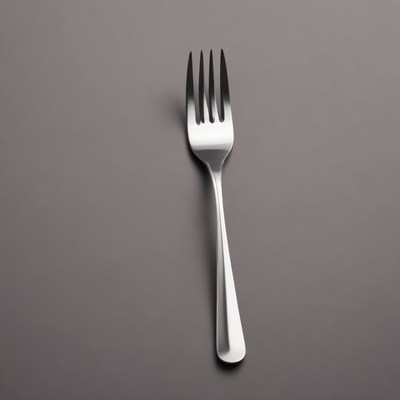 Silver fork on gray background
