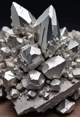 Silver crystals close-up
