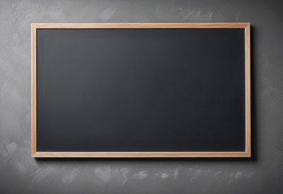 Blank chalkboard on concrete wall