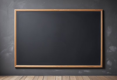 Blank blackboard on wall