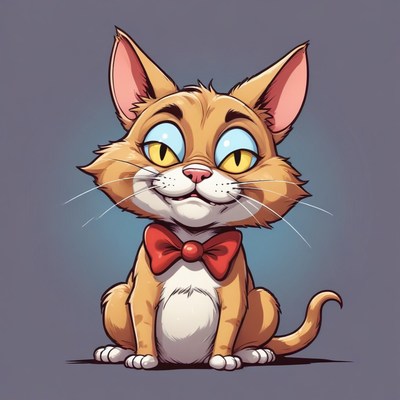 Cartoon cat wearing bowtie