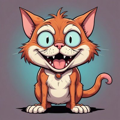 Cartoon orange cat smiling