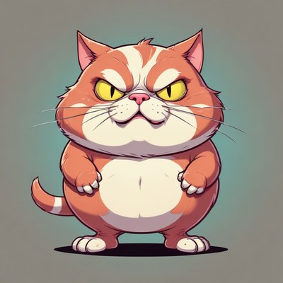 Angry orange cat illustration