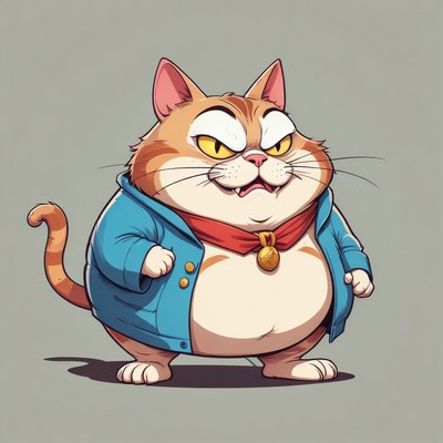 Feline fashion in blue