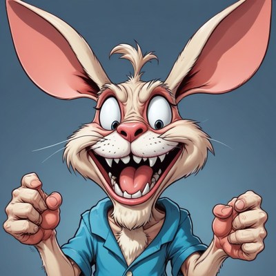 Smiling cartoon rabbit illustration