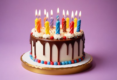 Birthday cake with candles