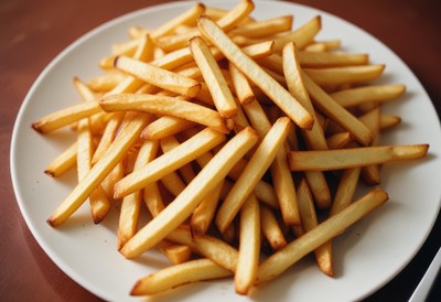 Fried potato fries on plate