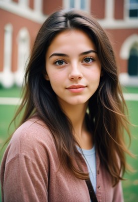 Young woman smiling outdoors