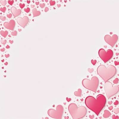 Pink heart corner frame