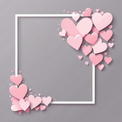 Pink hearts frame background