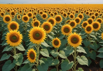 Sunflowers blooming in a field