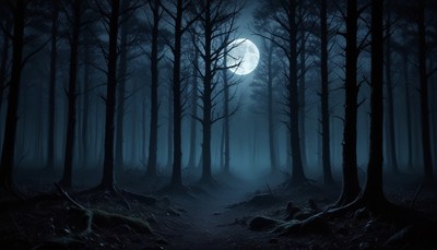 Moonlight in the forest