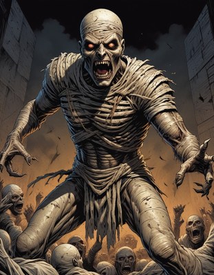 Mummy rises over tomb